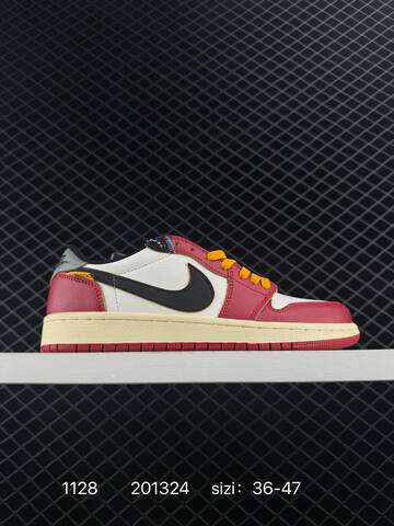 Jordan Air Jordan 1 Low Red White Black Yellow Cream EU 36-47 Sneaker - Unisex (BS-80164)