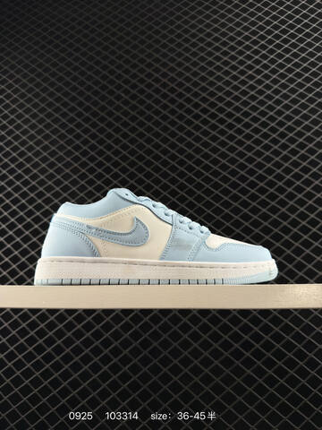 Jordan Air Jordan 1 Low DC0774 105 White Light Blue Black Orange EU 36-45 Skate Shoe - Unisex (BS-80632)
