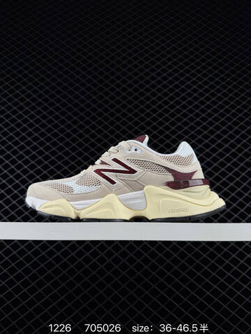 New Balance 9060 U9060ERC Beige White Burgundy Cream Black EU 36-46 5 Sneaker - Unisex (BS-82446)