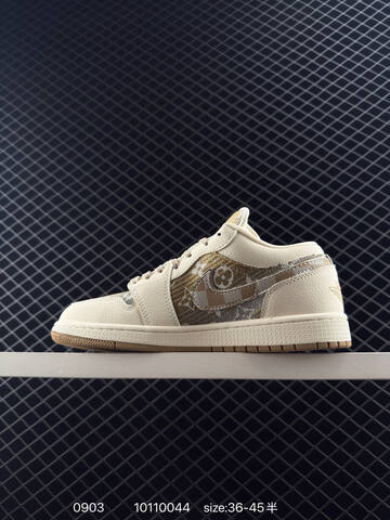 Jordan Air Jordan 1 Low Beige Khaki Brown Silver EU 36-45 Sneaker - Unisex (BS-80781)