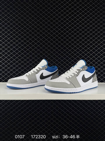 Jordan Air Jordan 1 Low DM1199 100 White Grey Black Blue EU 36-46 Sneaker - Unisex (BS-79878)