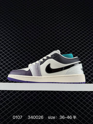Jordan Air Jordan 1 Low Sail Black Purple Light Grey EU 36-46 Sneaker - Unisex (BS-79880)
