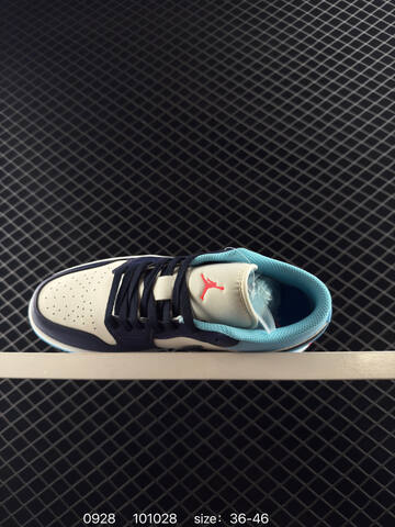 Jordan Air Jordan 1 Low Sail Dark Blue Light Blue Red EU 36-46 Sneaker - Unisex (BS-80607)