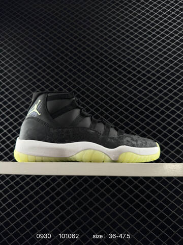 Jordan Air Jordan 11 Black White Neon Yellow EU 36-47 5 Basketball Shoe - Unisex (BS-80598)