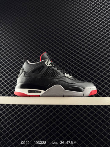 Jordan Air Jordan 4 Retro White Red Black EU 36-47 5 Basketball Shoe - Unisex (BS-80659)