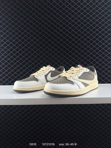 Jordan Travis Scott x Air Jordan 1 Low Reverse Mocha DM7866-162 White Brown Cream Red EU 36-45 Sneaker - Unisex (BS-80891)