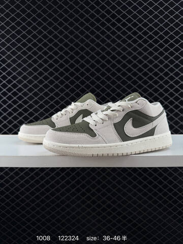 Jordan Air Jordan 1 Low Light Beige Olive Green Sail EU 36-46 Sneaker - Unisex (BS-80567)