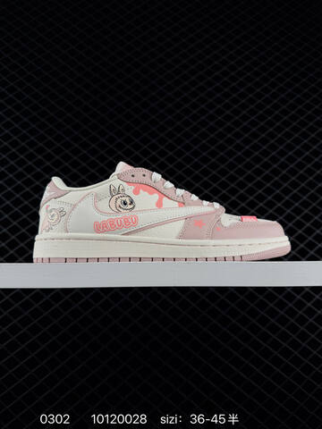 Jordan Air Jordan 1 Low Travis Scott Labubu Custom White Pink Brown Cream EU 36-45 Sneaker - Unisex (BS-79706)