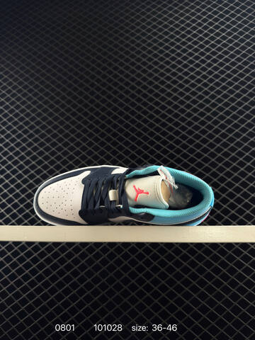 Jordan Air Jordan 1 Low White Dark Navy Bright Blue Red EU 36-46 Sneaker - Unisex (BS-80984)