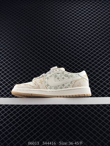 Jordan Air Jordan 1 Low Travis Scott DIY Louis Vuitton Off White Black Light Green EU 36-45 Sneaker - Unisex (BS-81211)