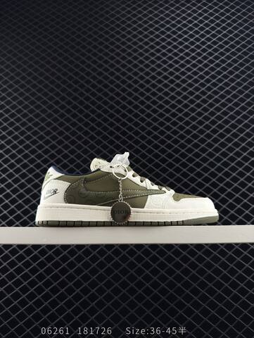 Jordan Air Jordan 1 Low White Olive Green Navy EU 36-45 Sneaker - Unisex (BS-81138)
