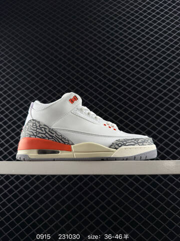Jordan Air Jordan 3 Retro White Black Orange Cream EU 36-46 Basketball Shoe - Unisex (BS-80708)