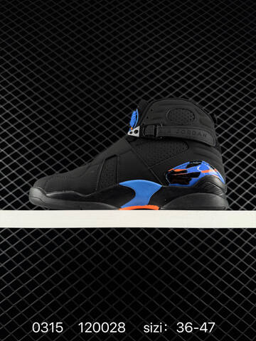 Jordan Air Jordan 8 Black Blue Orange EU 36-47 Basketball Shoe - Unisex (BS-79654)