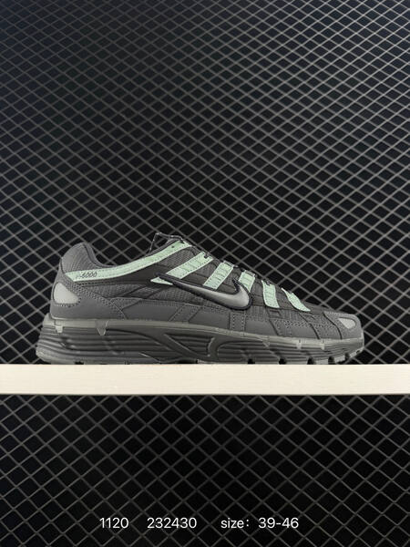 Nike P-6000 black grey with mint green accents 39-46 running lifestyle