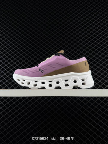 On Cloudmonster Pink Tan White Black EU 36-46 Running Shoe Running Sneakers - Unisex (BS-85008)