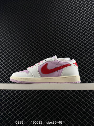 Jordan Air Jordan 1 Low OG SP Travis Scott White Light Purple Red Pink Cream EU 36-45 Sneaker - Unisex (BS-80816)