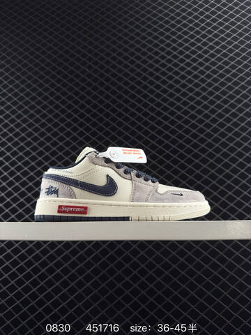 Jordan Air Jordan 1 Low Beige Gray Navy Red EU 36-45 Sneaker - Unisex (BS-80801)