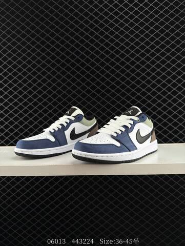 Jordan Air Jordan 1 Low White Blue Black Brown Light Green EU 36-45 Sneaker - Unisex (BS-81215)