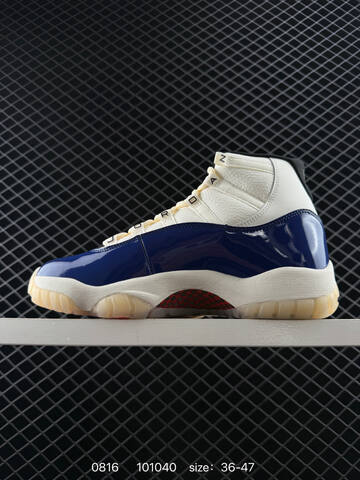 Jordan Air Jordan 11 Retro IH0296-400 White Navy Blue Red Cream Black EU 36-47 Basketball Shoe - Unisex (BS-80905)