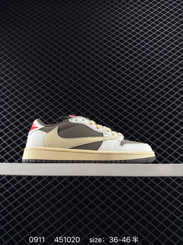 Jordan Travis Scott x Air Jordan 1 Low Reverse Mocha Beige Black EU 36-46 Sneaker - Unisex (BS-80739)