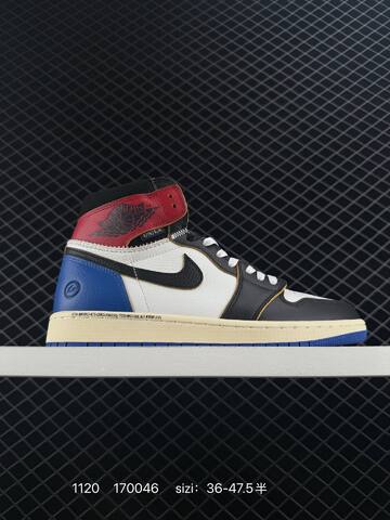 Jordan Union x Fragment Design x Air Jordan 1 Retro High OG Black White Red Blue Cream EU 36-47 5 Basketball Shoe - Unisex (BS-80230)