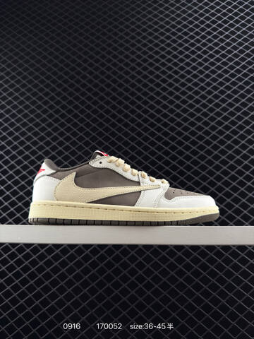 Jordan Air Jordan 1 Low OG SP Travis Scott DZ4137-106 White Black Olive Cream Red EU 36-45 Sneaker - Unisex (BS-80700)