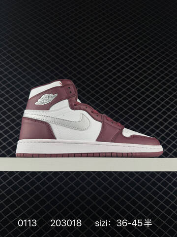 Jordan Air Jordan 1 Retro High OG White Burgundy Silver EU 36-45 Basketball Shoe - Unisex (BS-79837)