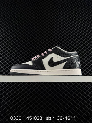 Jordan Air Jordan 1 Low Black White Light Pink EU 36-46 Sneaker - Unisex (BS-79579)