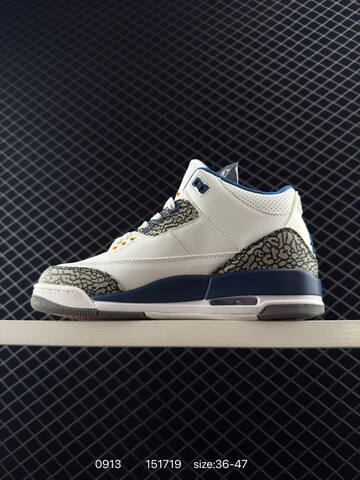 Jordan Air Jordan 3 Retro True Blue White Blue Grey Orange EU 36-47 Basketball Shoe - Unisex (BS-80722)