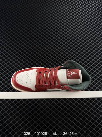Jordan Air Jordan 1 Mid Red White Green Cream EU 36-46 Sneaker - Unisex (BS-80446)