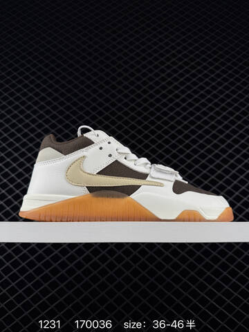Jordan Travis Scott x Air Jordan Cut The Check White Brown Beige Gum EU 36-46 Sneaker - Unisex (BS-79929)