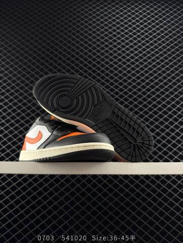 Jordan Air Jordan 1 Low Shattered Backboard Black White Orange Sail EU 36-45 Sneaker - Unisex (BS-81108)