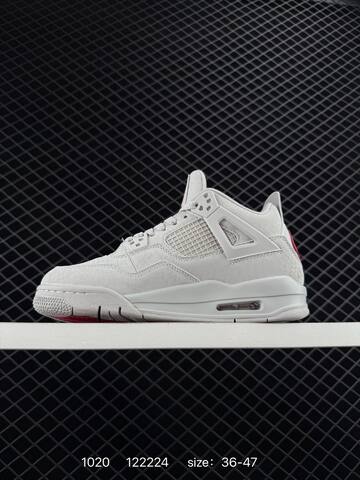 Jordan Air Jordan 4 Retro HF4340-104 Light Grey Red EU 36-47 Basketball Shoe - Unisex (BS-80471)