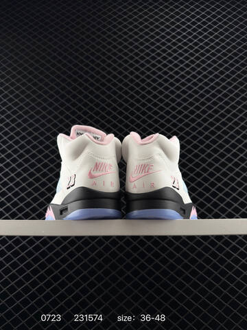 Jordan Air Jordan 5 Retro White Black Pink Light Blue EU 36-48 Basketball Shoe - Unisex (BS-81024)