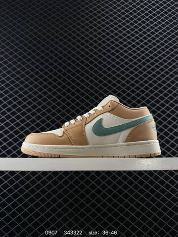 Jordan Air Jordan 1 Low Tan Light Blue Cream White EU 36-46 Sneaker - Unisex (BS-80750)
