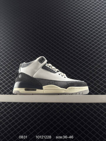 Jordan Air Jordan 3 Retro Hide And Sneak White Black Red Grey EU 36-46 Basketball Shoe - Unisex (BS-80794)