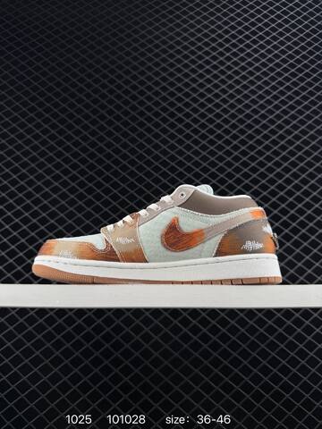 Jordan Air Jordan 1 Low Light Blue Brown Orange White Gum EU 36-46 Sneaker - Unisex (BS-80447)