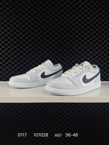 Jordan Air Jordan 1 Low White Light Blue Navy Blue EU 36-46 Sneaker - Unisex (BS-79815)