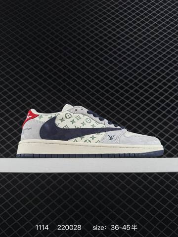 Jordan Air Jordan 1 Low OG SP Supreme Sail Black Light Brown Red EU 36-45 Skate Shoe - Unisex (BS-80277)