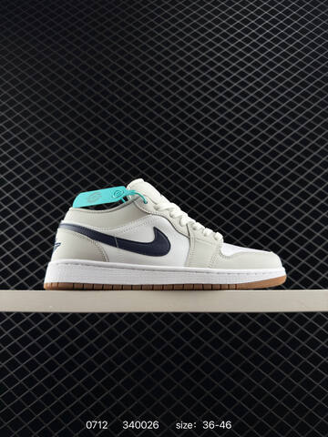 Jordan Air Jordan 1 Low White Light Grey Navy Brown EU 36-46 Sneaker - Unisex (BS-81077)