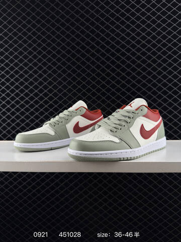 Jordan Air Jordan 1 Low Sail Light Green Red White EU 36-46 Sneaker - Unisex (BS-80662)