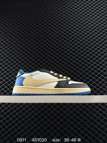 Jordan Travis Scott x Air Jordan 1 Low Reverse Mocha Beige Black EU 36-46 Sneaker - Unisex (BS-80739)