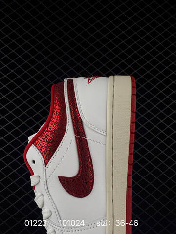 Jordan Air Jordan 1 Low HJ9338-106 White Red Sail EU 36-46 Sneaker - Unisex (BS-79785)