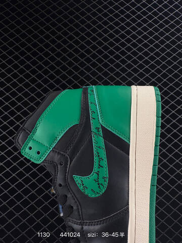Jordan Air Jordan 1 Retro High OG 555088-201 Black Green Sail EU 36-45 Basketball Shoe - Unisex (BS-80146)