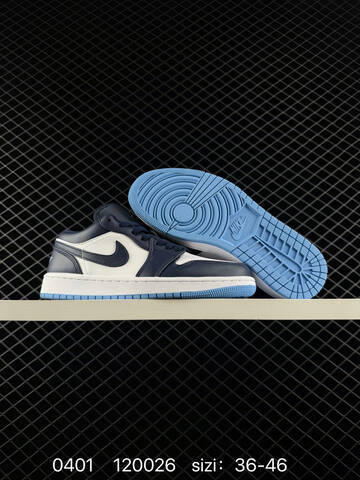 Jordan Air Jordan 1 Low White Navy Blue Light Blue EU 36-46 Sneaker - Unisex (BS-79567)