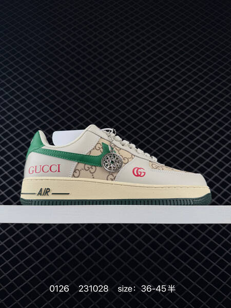 Nike Air Force 1 07 Low white green monogram beige 36-45 5 lifestyle