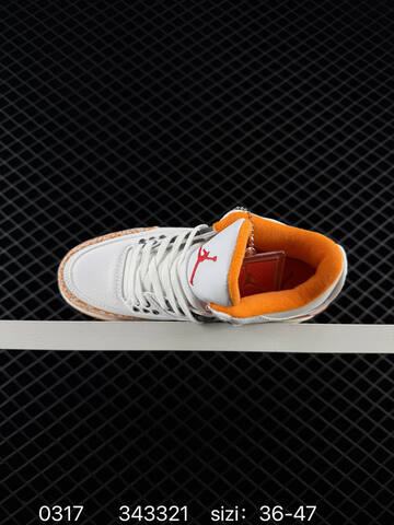 Jordan Air Jordan 3 Retro White Orange Sail Red Grey EU 36-47 Basketball Shoe - Unisex (BS-79650)