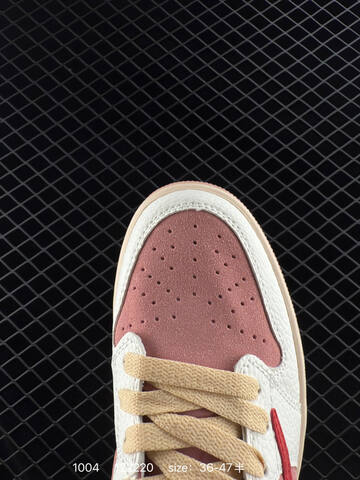 Jordan Travis Scott x Air Jordan 1 Low White Pink Red Beige EU 36-47 Sneaker - Unisex (BS-80585)