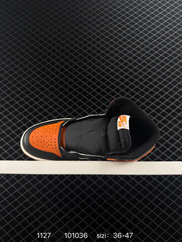 Jordan Air Jordan 1 High OG Shattered Backboard Black White Orange Sail EU 36-47 Basketball Shoe - Unisex (BS-80172)