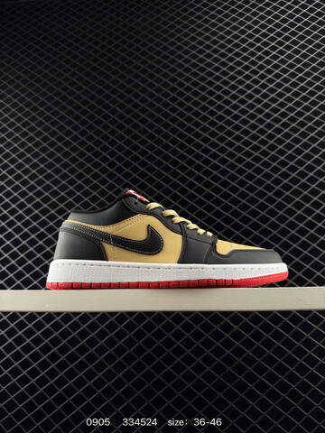 Jordan Air Jordan 1 Low Black Beige Red White EU 36-46 Sneaker - Unisex (BS-80762)